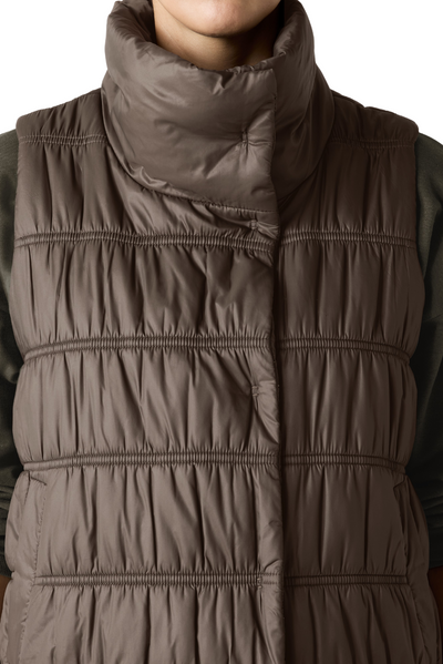 High Collar Ruched Vest