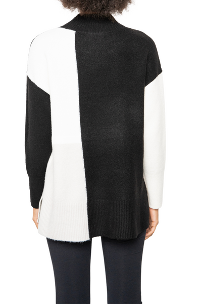 Colourblocked Funnel Neck Tunic