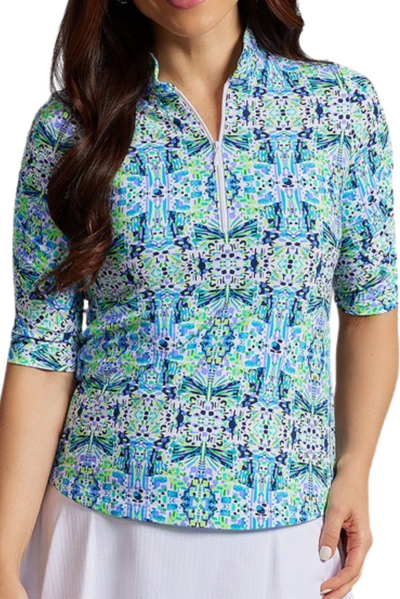 Ridley Mock Neck Elbow Sleeve Top