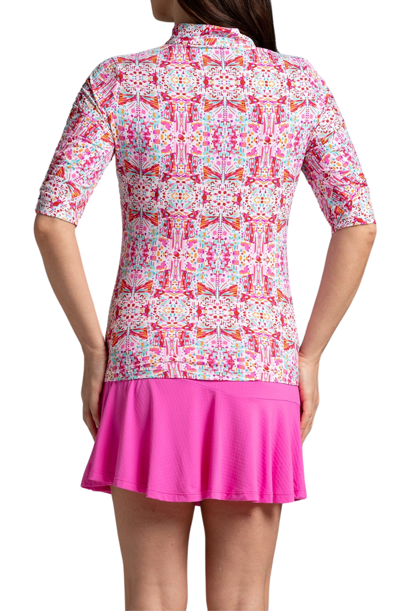 Ridley Mock Neck Elbow Sleeve Top
