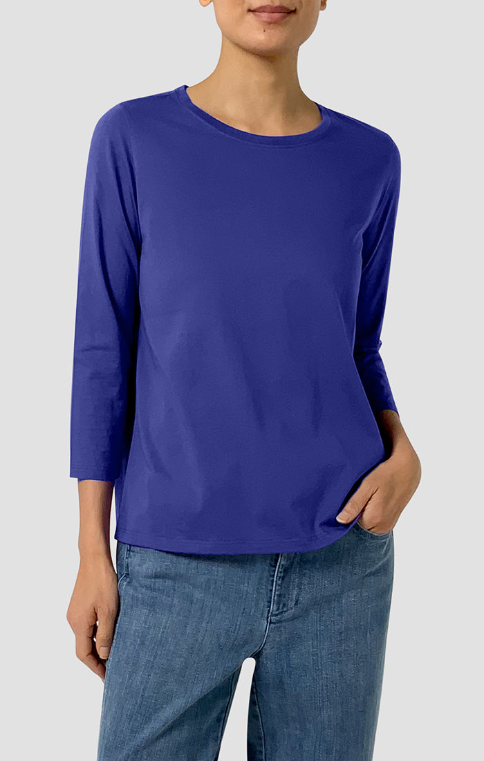 Organic Pima Cotton Jersey 3/4-Sleeve Tee