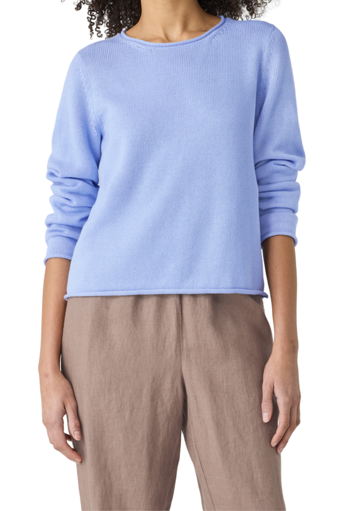 Peruvian Cotton Blend Jewel Neck Top