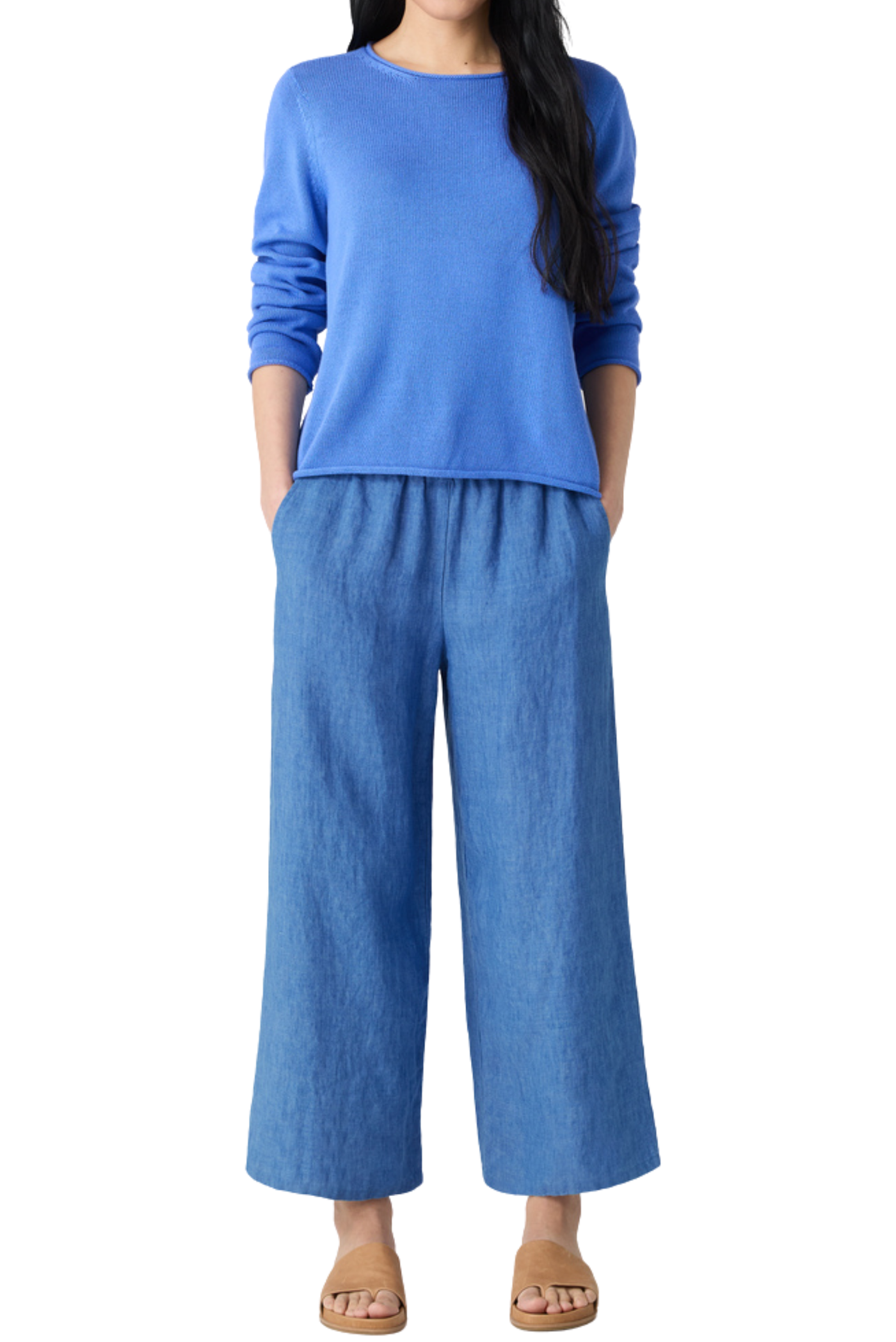 Peruvian Cotton Blend Jewel Neck Top