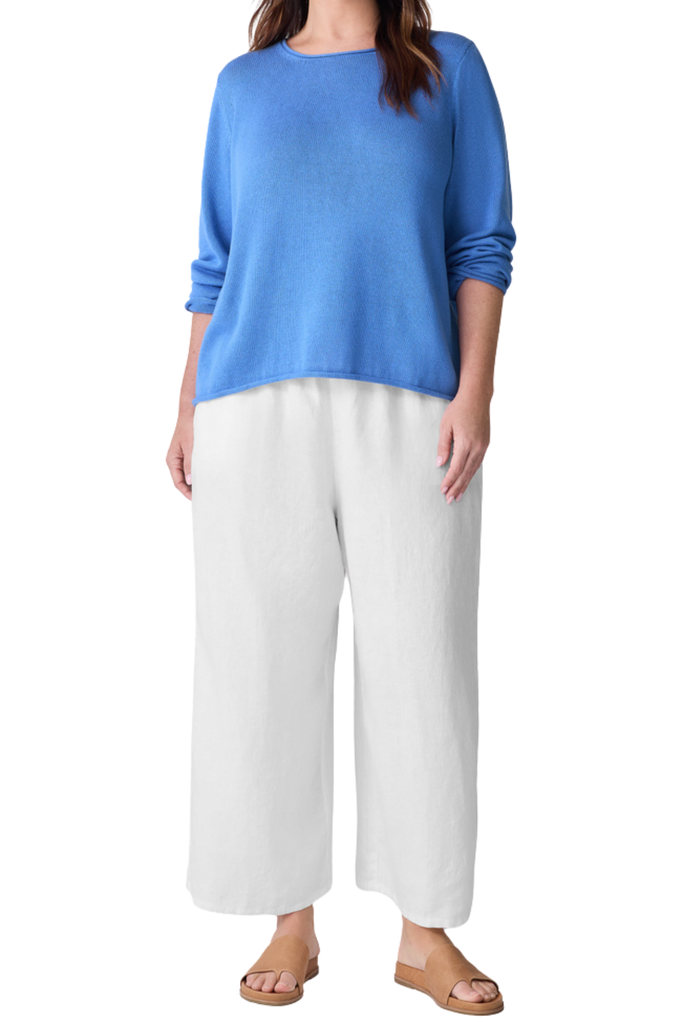 Peruvian Cotton Blend Jewel Neck Top
