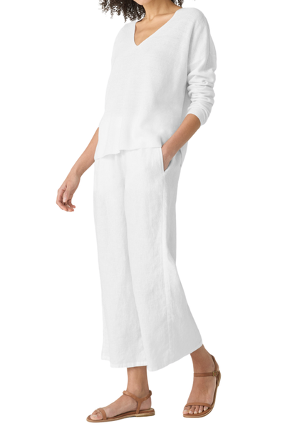 Organic Linen Cotton V-Neck Sweater
