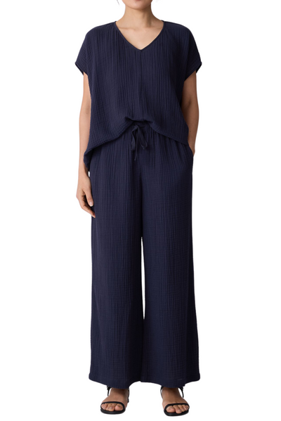 Organic Cotton Lofty Gauze Wide-Leg Pant