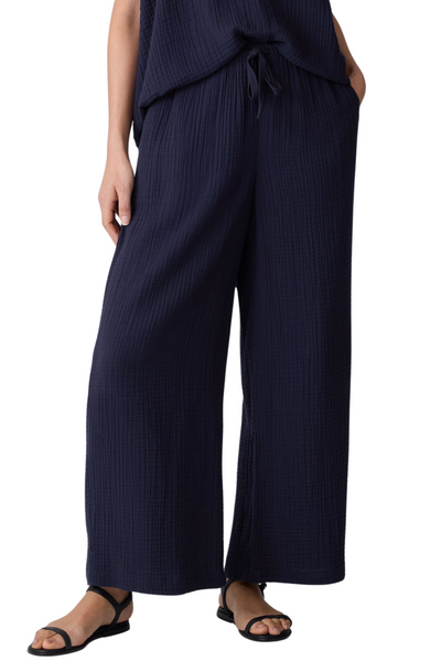 Organic Cotton Lofty Gauze Wide-Leg Pant