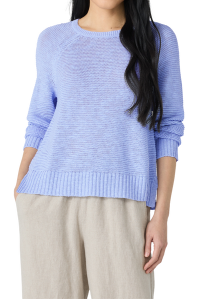Organic Linen Cotton Slub Crew Neck Top