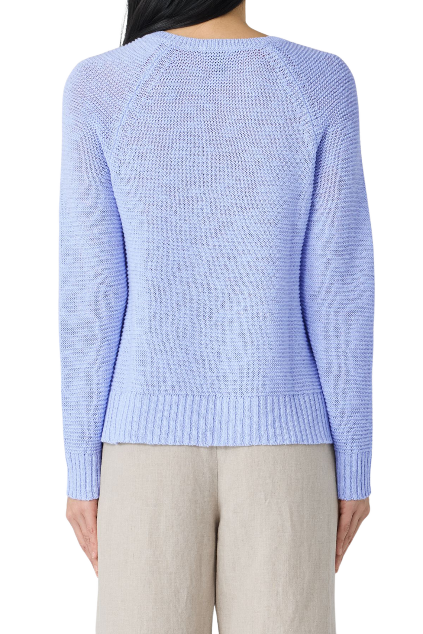 Organic Linen Cotton Slub Crew Neck Top