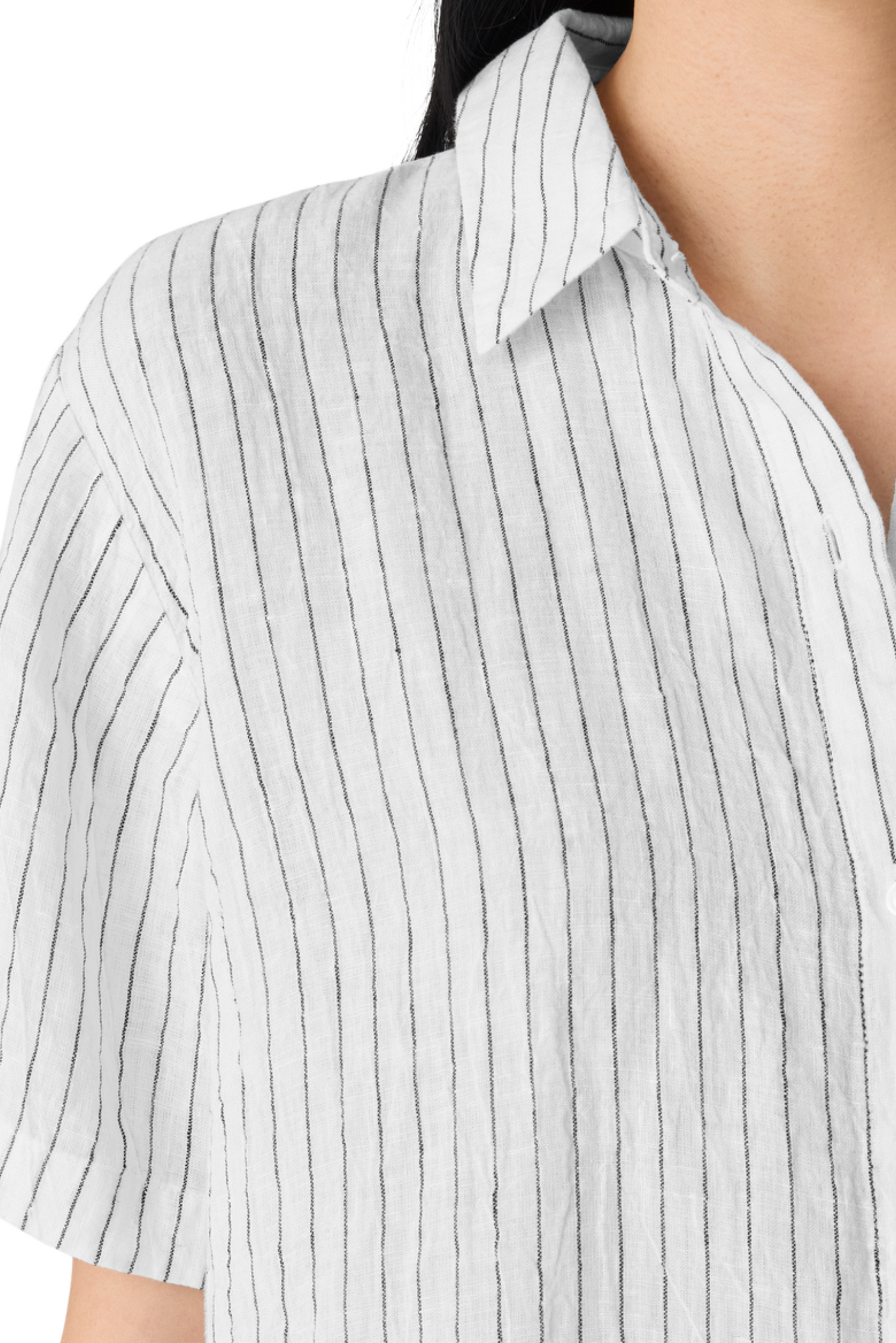 Puckered Organic Linen Short-Sleeve Shirt