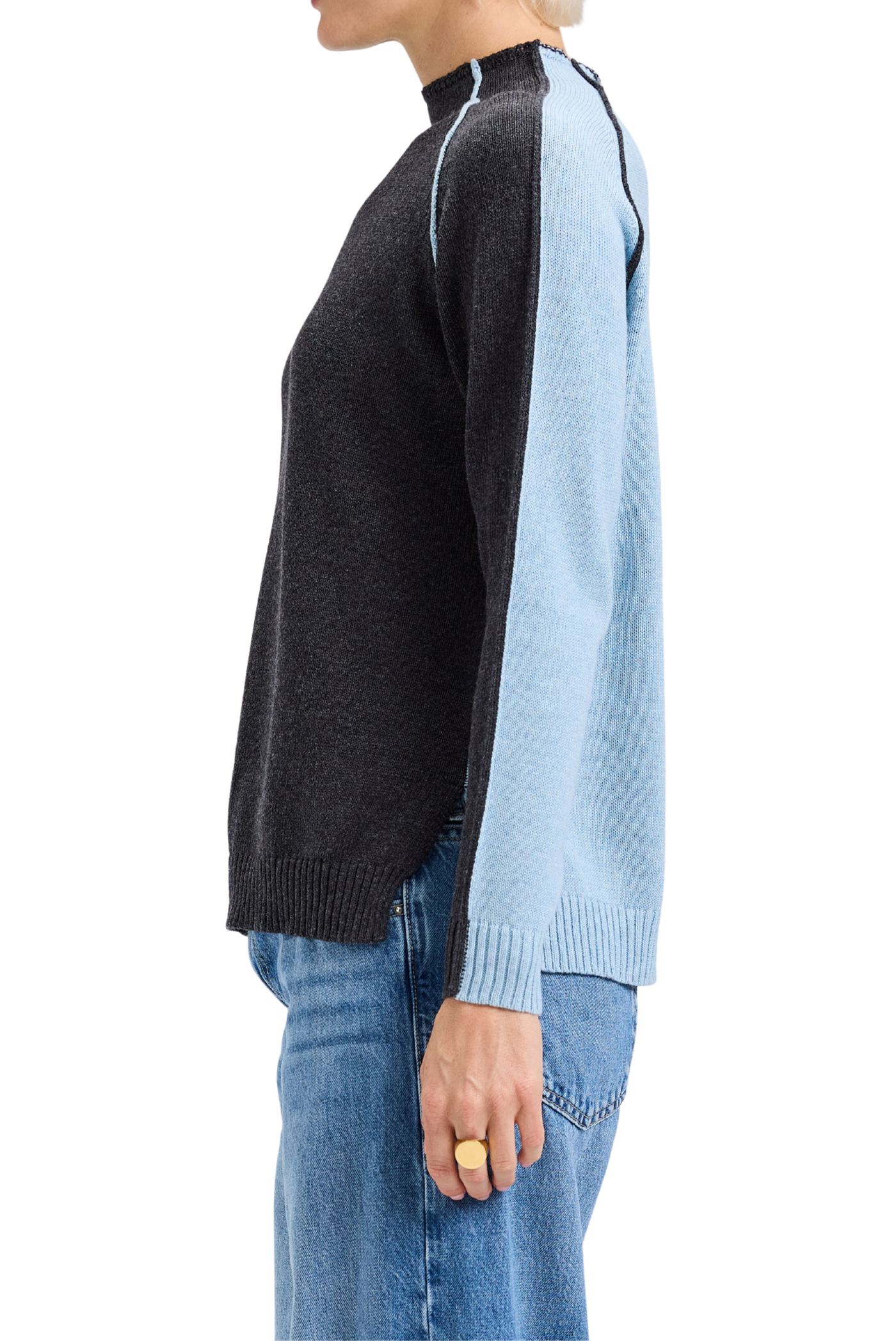 Reversible Block Funnel Sweater
