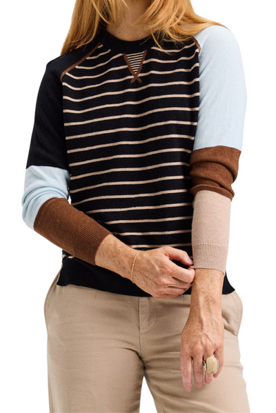 Breton Stripe V-Neck Sweater