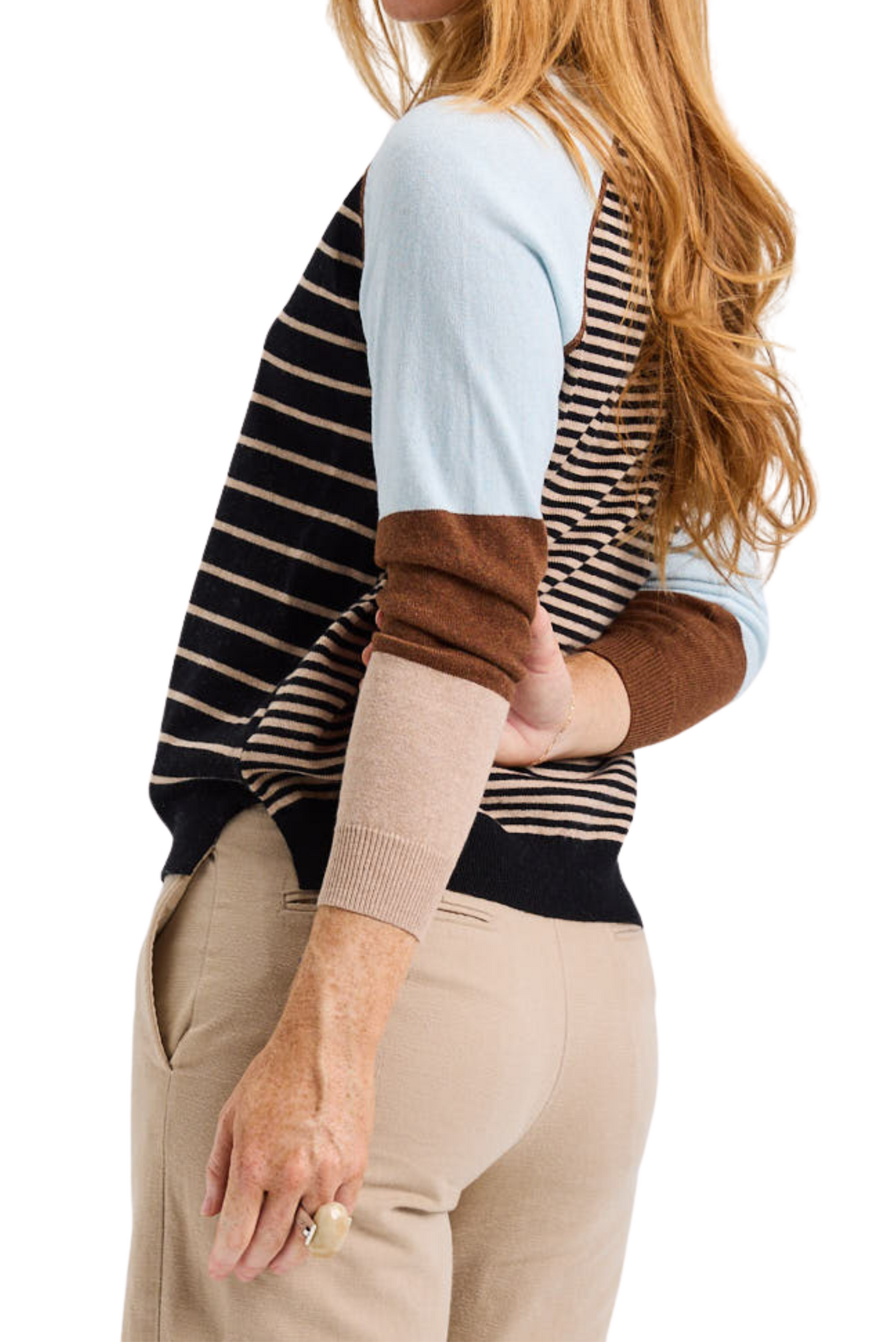 Breton Stripe V-Neck Sweater