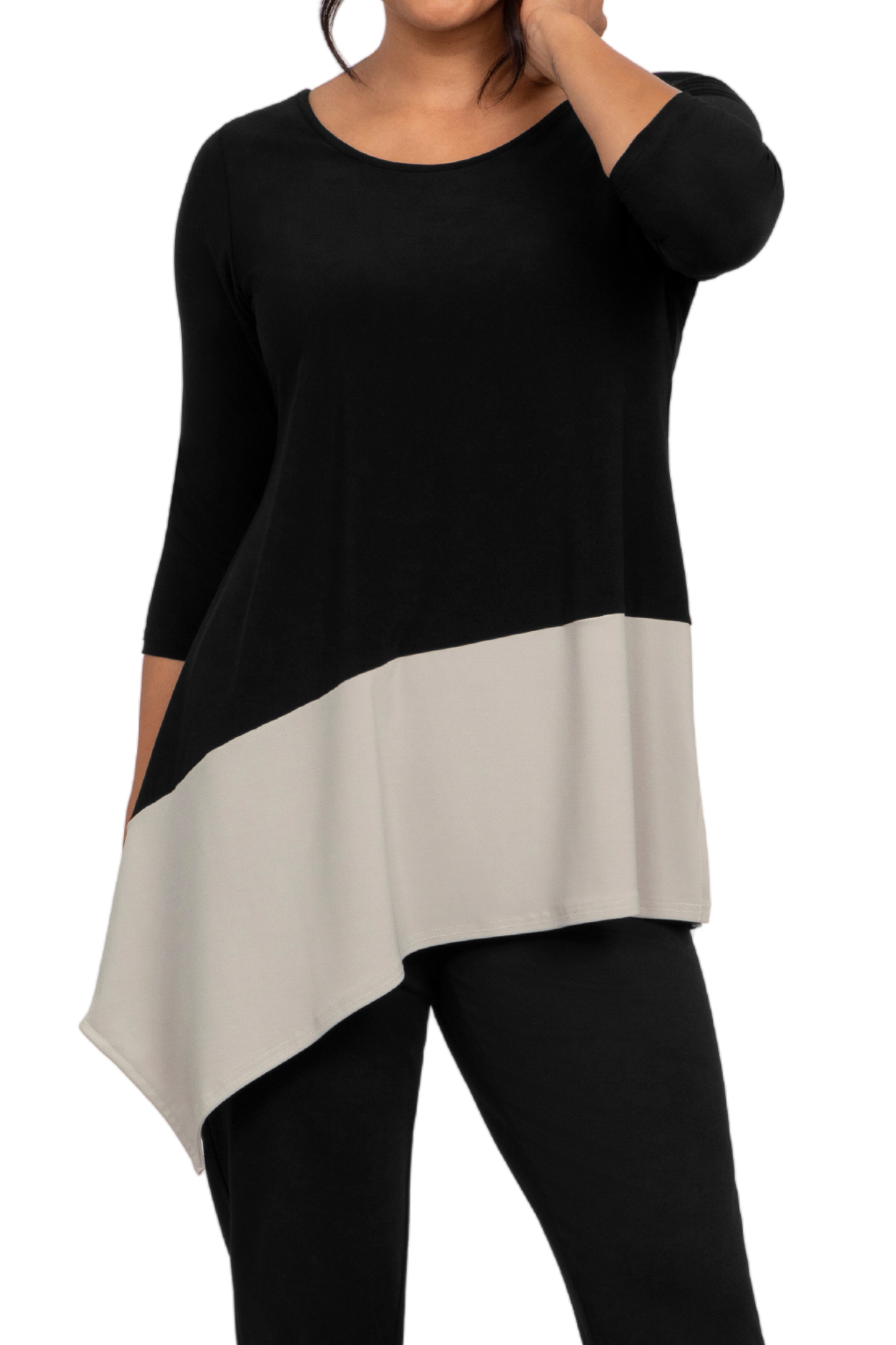 Colour Block Reversible Angle Top, 3/4 Sleeve