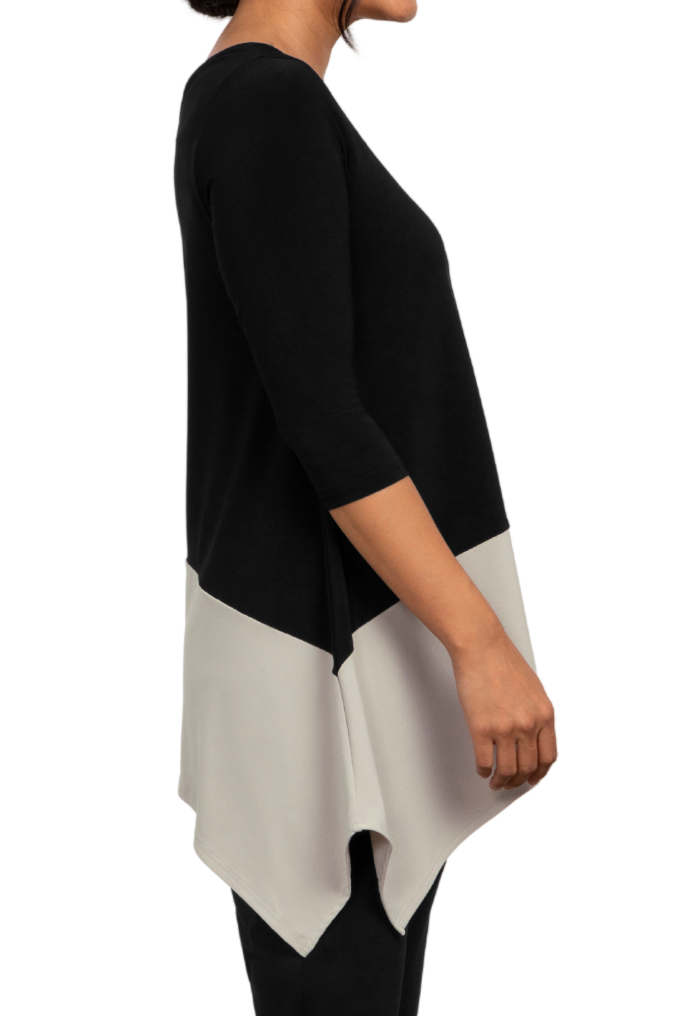 Colour Block Reversible Angle Top, 3/4 Sleeve