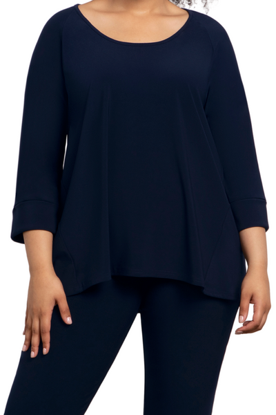 Angle Seam Raglan Top, 3/4 Sleeve